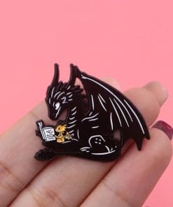 Alternative view of Fourth Wing 'Tairn and Andarna Reading' Enamel Pin