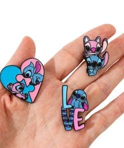 Alternative view of Lilo and Stitch ‘Stitch and Angel | Set of 3 Lovers’ Enamel Pin