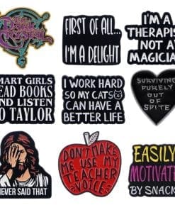 Alternative view of Bigfoot Doesn't Care About Your Stick Figure Family Enamel Pin