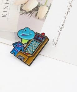 Alternative view of Cool Cosmic Cowboy 'Love Tester' Enamel Pin