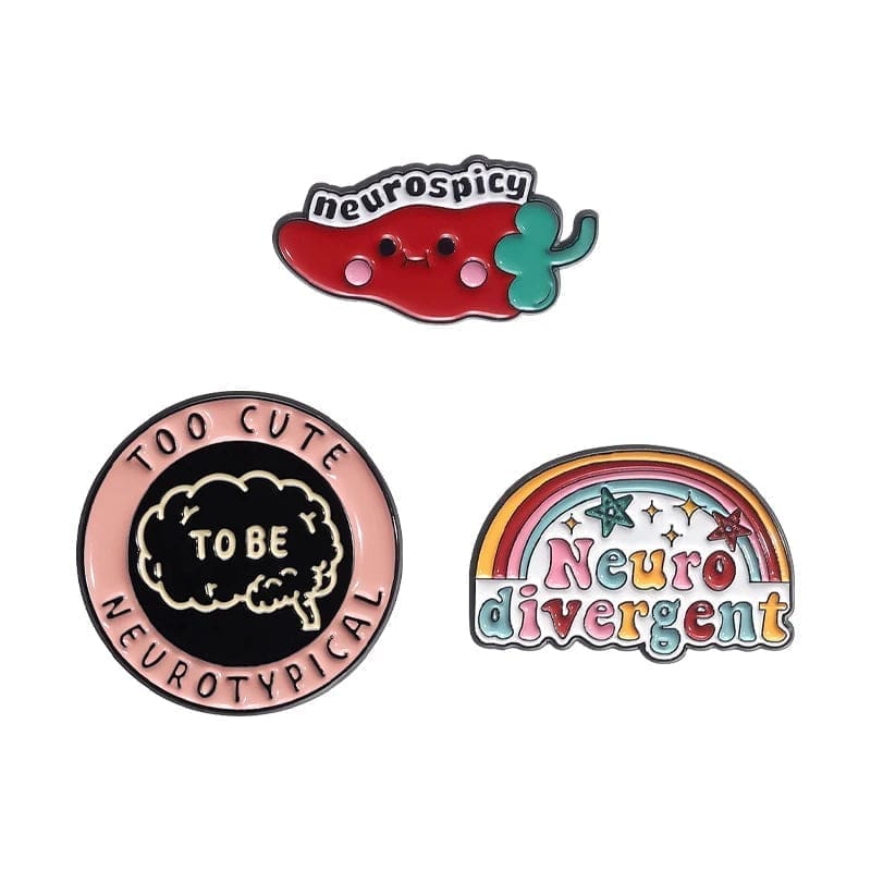 Mental Health 'Set of 3 Neuro Sanity' Enamel Pin
