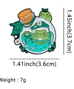 Alternative view of Frog 'Little Jar Parenting Lilies' Enamel Pin