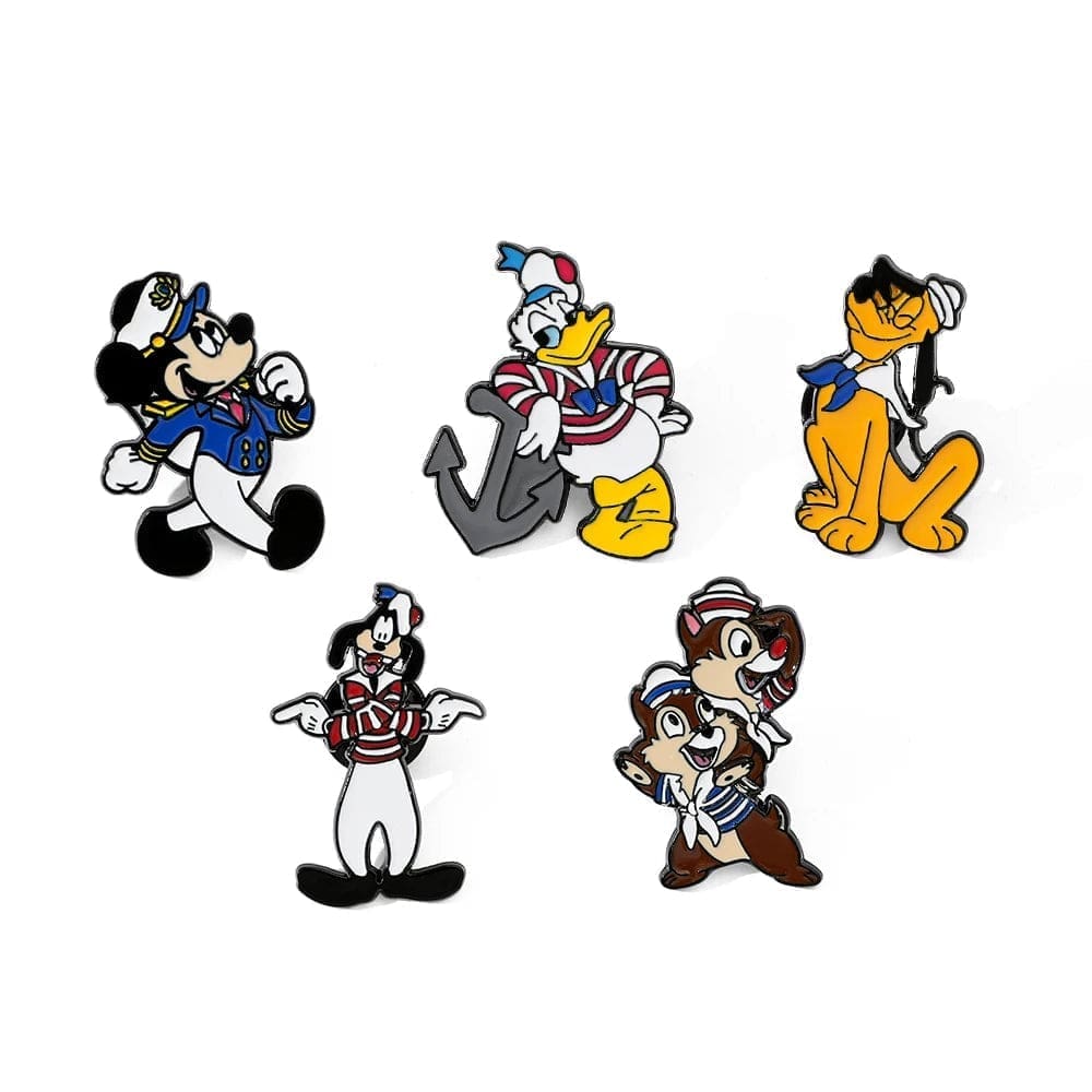 Mickey Mouse and Friends 'Set of 5 Marine Crew' Enamel Pin - Image 6