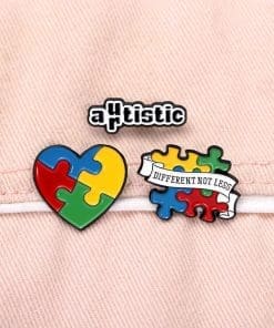 Alternative view of Autism Awareness ‘Unconditional Love’ Enamel Pin