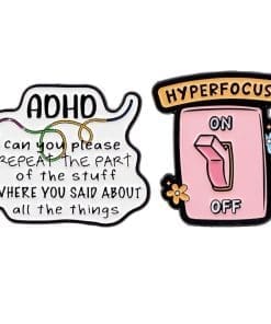 Mental Health 'Set of 2 ADHD Awareness' Enamel Pin