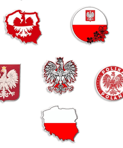 Alternative view of Flag of Poland 'Polish Eagle' Enamel Pin