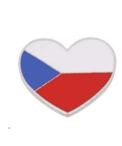 Czech Republic Heart Flag Enamel Pin