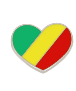 Republic of the Congo Heart Flag Enamel Pin