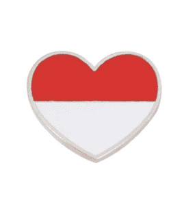 Indonesia Heart Flag Enamel Pin