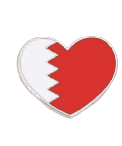 Bahrain Heart Flag Enamel Pin