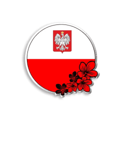 Flag of Poland 'Poppy Flower' Enamel Pin