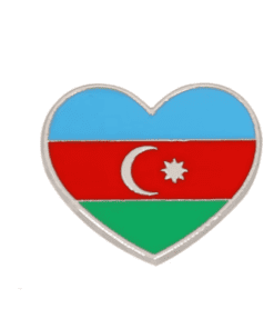 Azerbaijan Heart Flag Enamel Pin