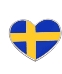 Sweden Heart Flag Enamel Pin