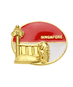 Flag of Singapore 'Merlion' Enamel Pin