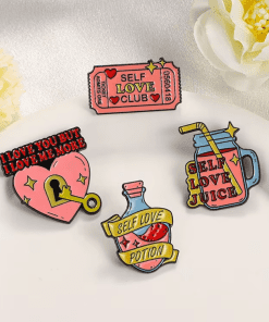 Self Love 'Love Locket | I Love You But I Love Me More' Enamel Pin - Image 4