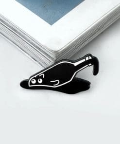Black Cat 'Broken Bottle' Enamel Pin