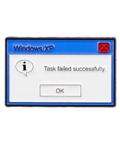 Windows XP 'Task Failed Successfully' Enamel Pin
