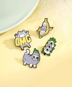 Alternative view of Funny Animal 'Set of 4 Mash-up' Enamel Pin