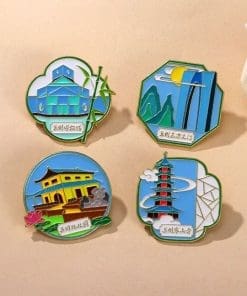 China Scenic Spots ''Suzhou Museum' Enamel Pin - Image 3