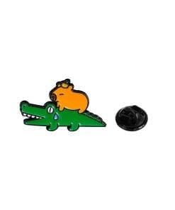 Capybara 'Crocodile Ride' Enamel Pin