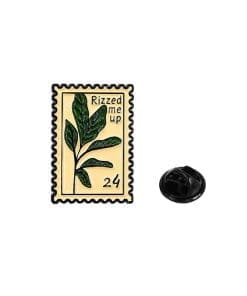 Stamp 'Rizzed Me Up Leaf' Enamel Pin