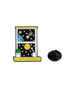 Solar System 'Stars and Planet by the Window' Enamel Pin