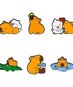 Capybara 'Set of 6 Cute Chibi' Enamel Pin