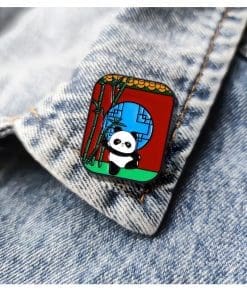 Alternative view of Ancient Chinese 'Panda Kung Fu' Enamel Pin