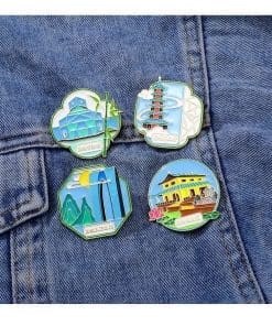 Alternative view of China Scenic Spots 'Suzhou Oriental Gate' Enamel Pin