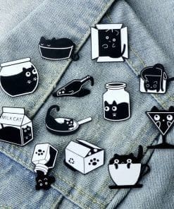 Alternative view of Black Cat 'Black Coffee' Enamel Pin