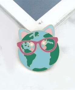 Green Earth 'Smart Cat' Enamel Pin