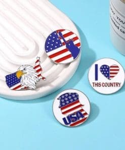 American Independence Day 'US Flag | Statue of Liberty' Enamel Pin - Image 3