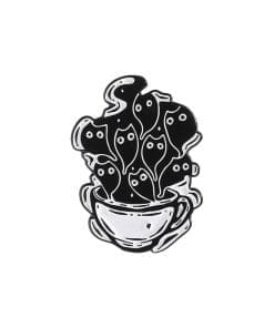 Coffee Black Cats Enamel Pin