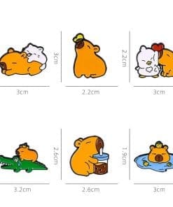 Capybara 'Butterfly Kiss' Enamel Pin - Image 4