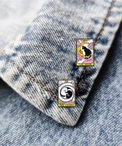 Alternative view of Cat Tarot Card 'The Moon' Enamel Pin