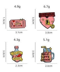 Self Love 'Love Locket | I Love You But I Love Me More' Enamel Pin - Image 3