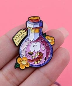 Alternative view of Courage the Cowardly Dog ‘Liquid Courage’ Enamel Pin