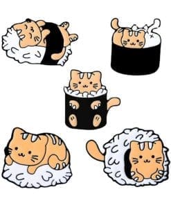 Cat 'Set of 5 Sushi Kitty' Enamel Pin