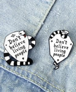 Alternative view of Kingsnake 'Don't Believe Living People' Enamel Pin
