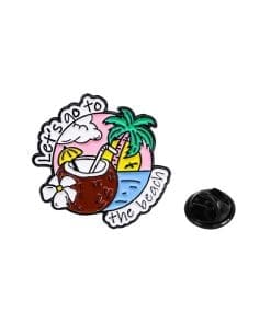 Summer Vacation 'Coconut Juice | Let's Go To the Beach' Enamel Pin