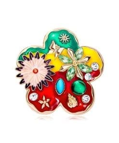 Vintage Flower 'Rhinestone Flowers' Enamel Pin