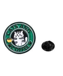 Coffee Lover 'Cats and Coffee' Enamel Pin