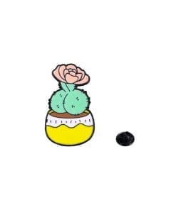Flowering Cactus 'Echinocereus Pot' Enamel Pin
