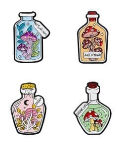 Mushroom Jar 'Set of 4 Fungus' Enamel Pin