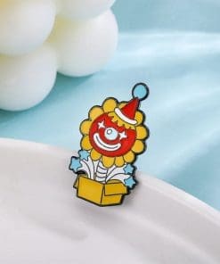 Alternative view of Circus Clown 'Surprise Box' Enamel Pin