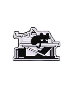 Working Black Cat 'Lazy Cat' Enamel Pin