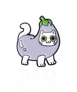 Funny Animal 'Cat Eggplant' Enamel Pin