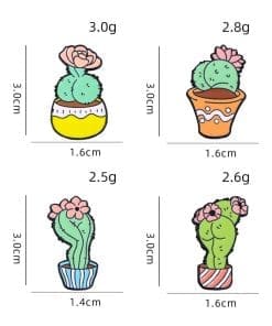 Flowering Cactus 'Echinocereus Pot' Enamel Pin - Image 4