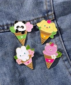 Alternative view of Ice Cream 'Sweet Panda' Enamel Pin