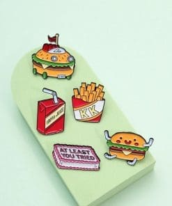 Alternative view of Dancing Burger Enamel Pin